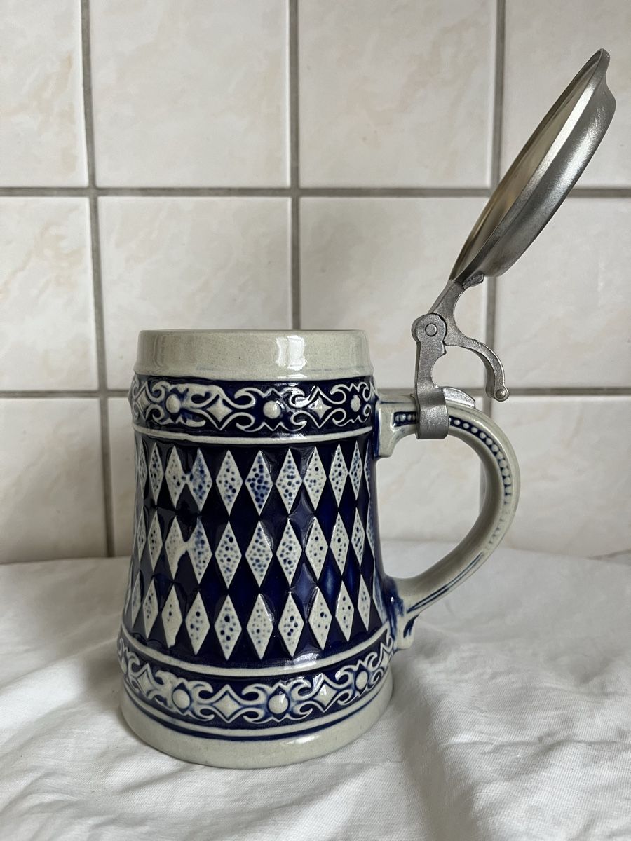 Verres: Bierkrug mit Zinndeckel – Neuf (Voir description) à Rheineck par CoGer 1