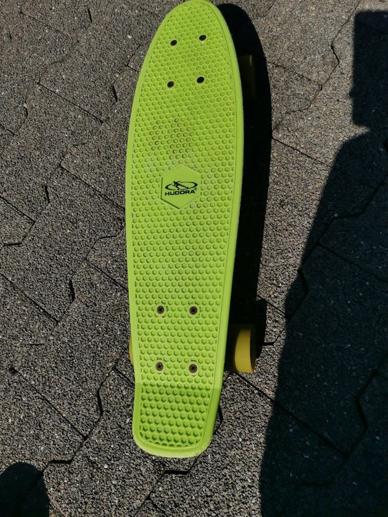 Skateboard Rétro Hudora Rainglow Avec LED - Plateau Transparent, Roues PU, Trucks Aluminium - Poids Max 100 Kg