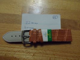 10 XUhrenarmband,brauen, 22mm, Neu