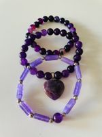 3x Amethyst Armband. Set.
