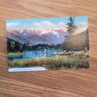 Poste Karte Lac Champex et le Combin Bateaux