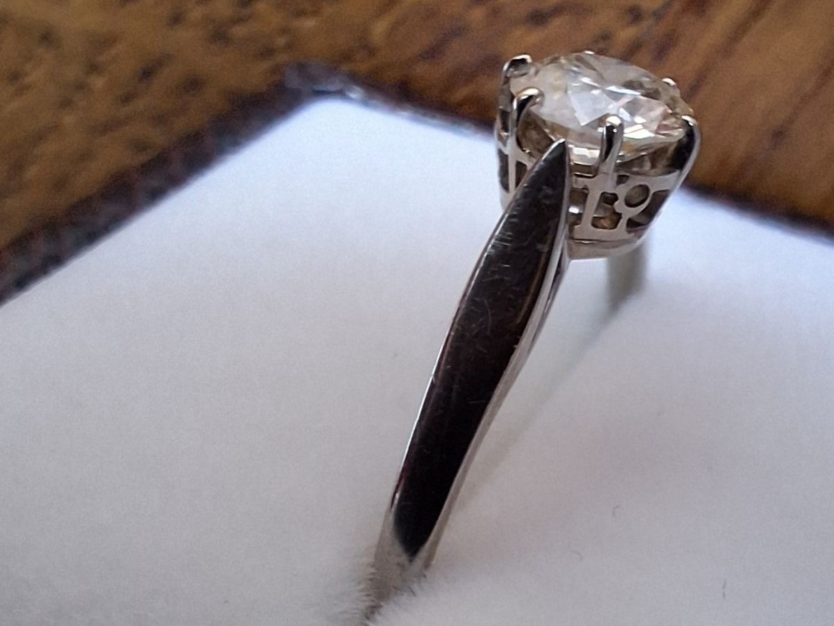 Anelli: Brillant-Ring 750 Weissgold Solitaire-Modell – Usato da Wettingen venduto da Blau8 3