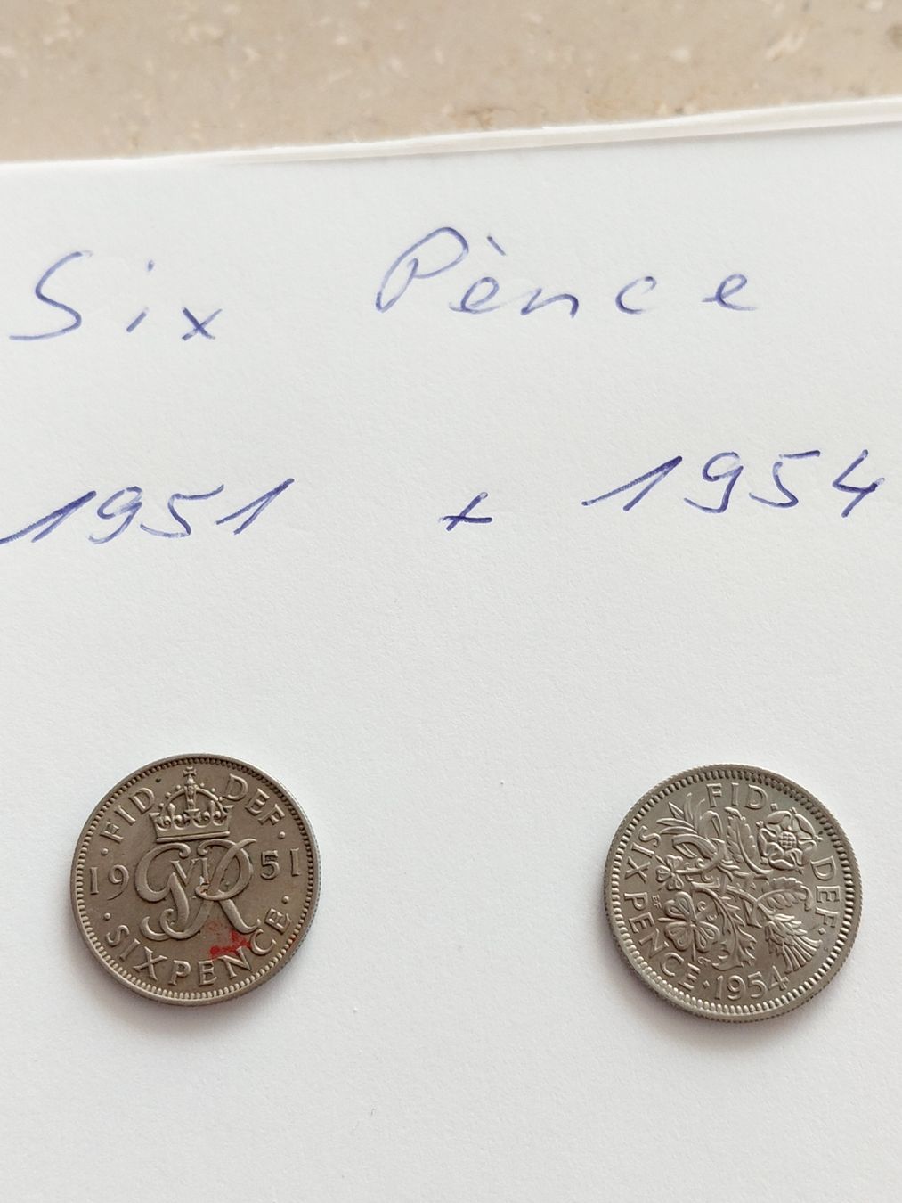 Tutti le monete: six pence 1951 und 1954 – Usato da Bonaduz venduto da topolino052