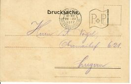 Drucksache P+P Luzern 1917 Gaszuteilung