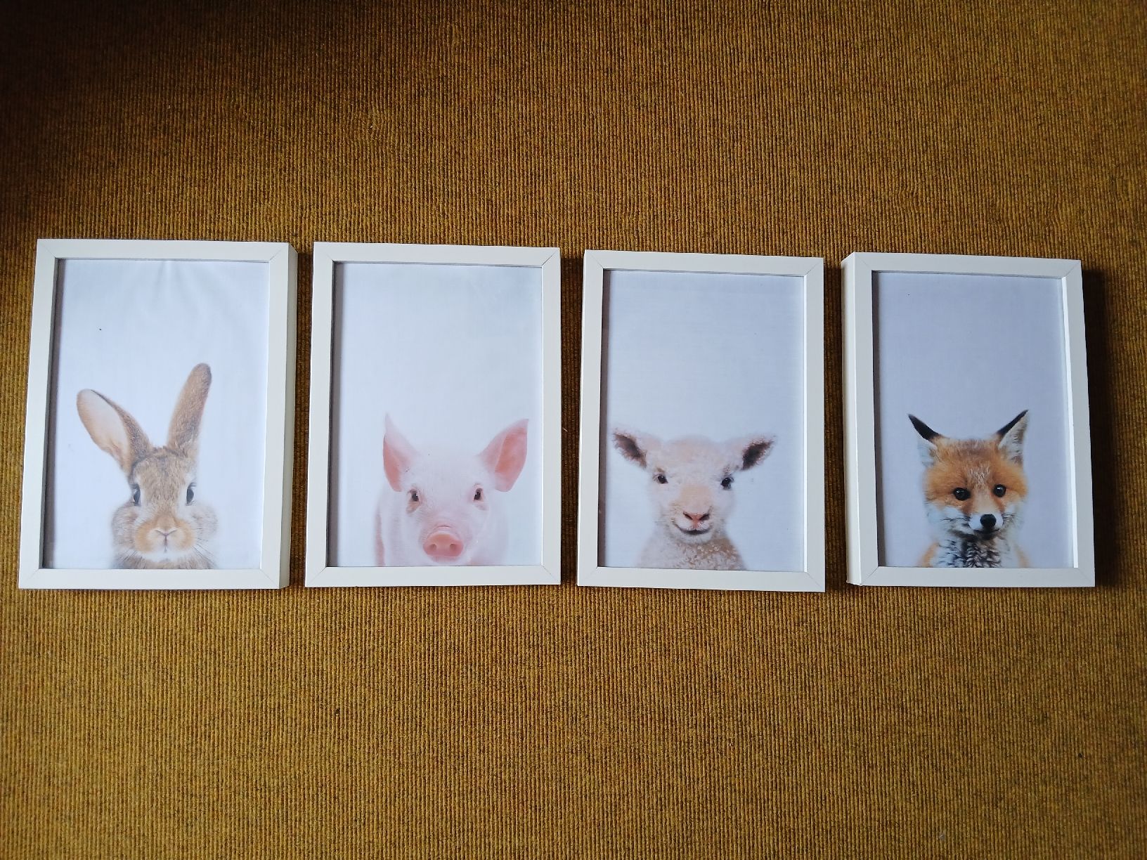 Poster & Bilder: 4 Tierbilder/ Kinderzimmerbilder mit Rahmen – Gebraucht aus Langendorf von bine9