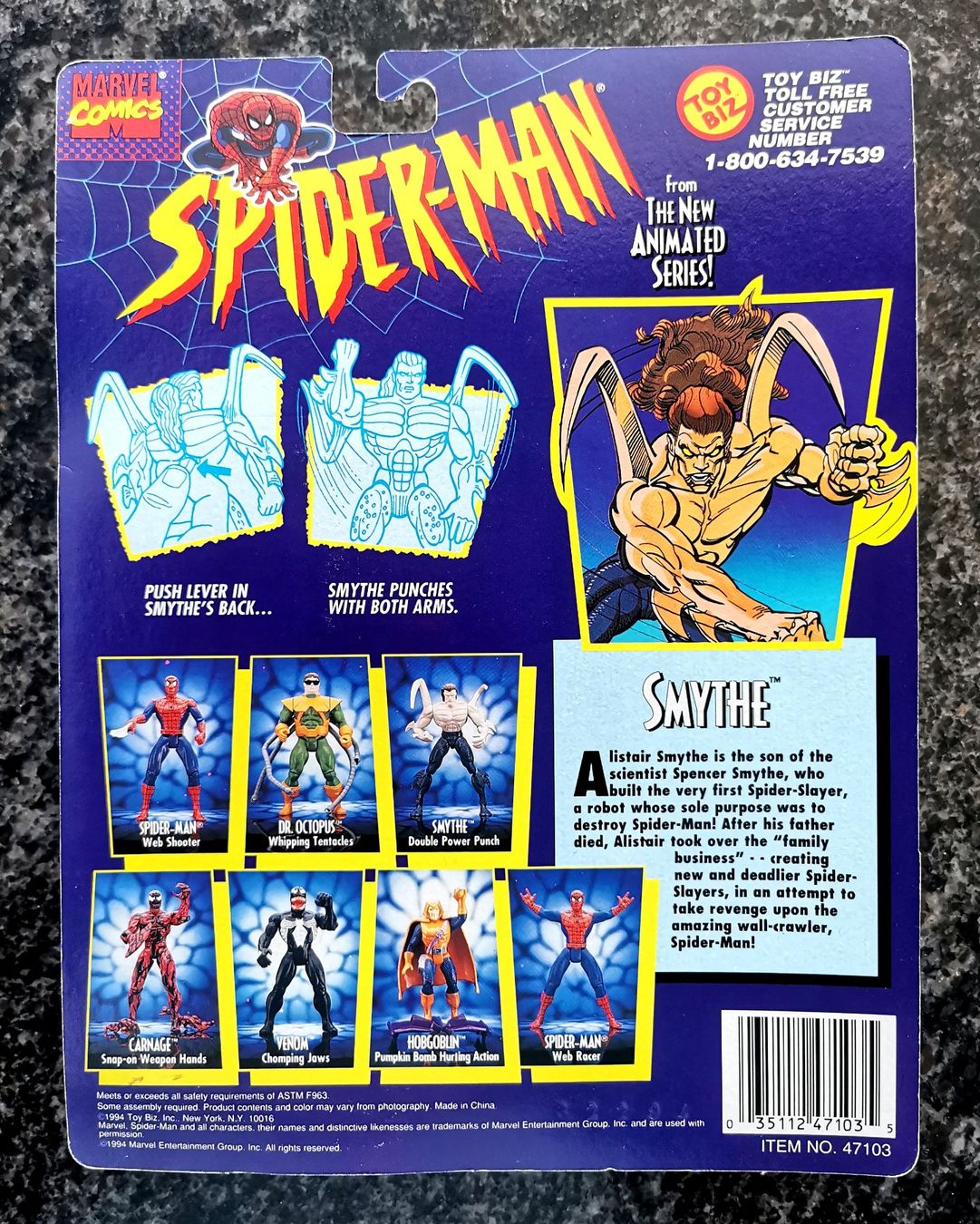 Marvel Statuette: Smythe 1994 Spiderman Action Figur Marvel Comics Toy Biz – Nuovo e nell'imballaggio originale da Rorschach venduto da Actionvintage789 1