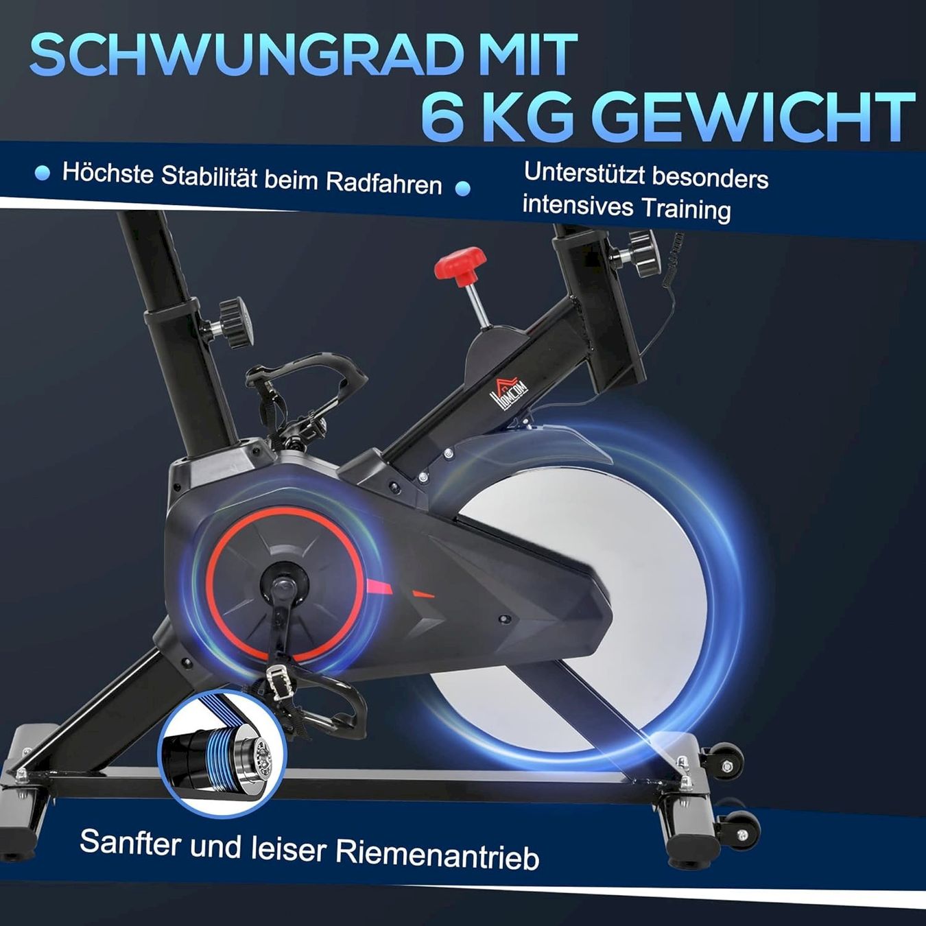 Hometrainer: HOMCOM Indoor Bike Trainer Schwarz+Rot – Nuovo e nell'imballaggio originale da Bottighofen venduto da zaap 4