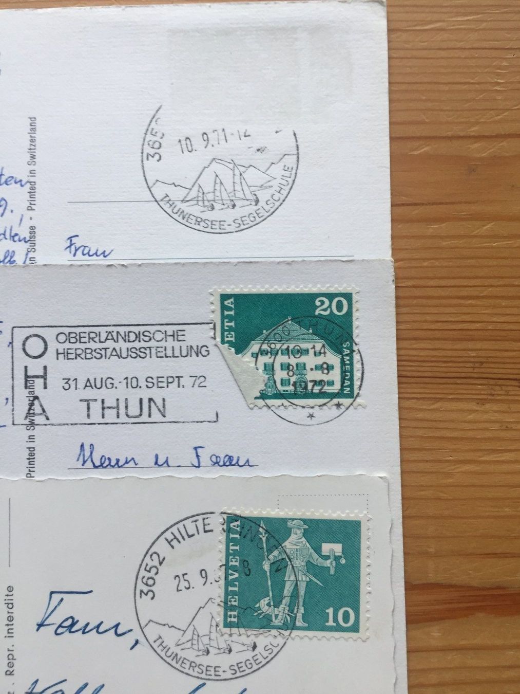 Cartoline postali: Hilterfingen - 3 AK ab 1967 – Usato da Oberuzwil venduto da Henri09 3