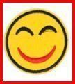 Badge Aufnäher Smiley Emoji lachen Frau Aufbügler Patch