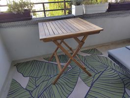 Balkontisch Holz klappbar 70x70 cm Gartentisch Klapptisch