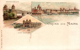 3 Lithos Gruss aus Mainz (1898)