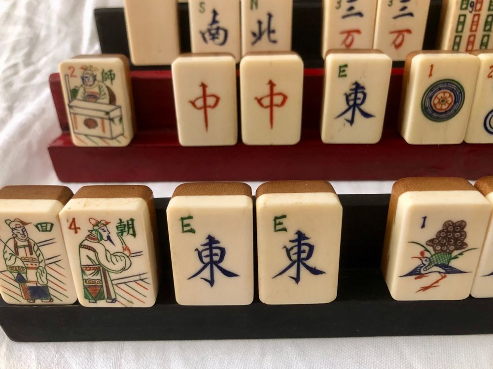 China 4 Mahjong Racks, Ablage für Spielsteine antik | Acheter sur Ricardo