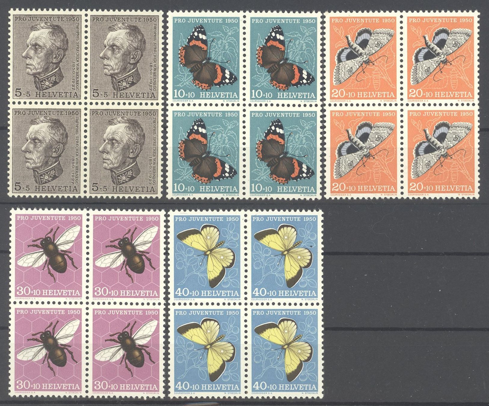 Tutti i francobolli: 1950, Pro Juventute, Viererblöcke ** – Usato da Willisau venduto da Vollstempel