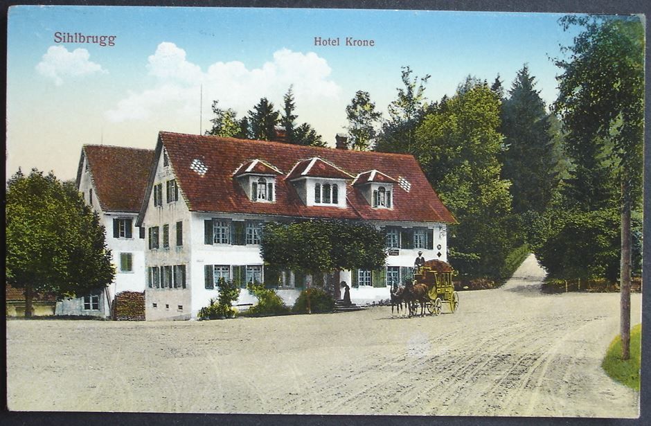 Ansichtskarten: SIHLBRUGG Hotel Krone, Postkutsche – Neu (gemäss Beschreibung) aus Jona von philajona