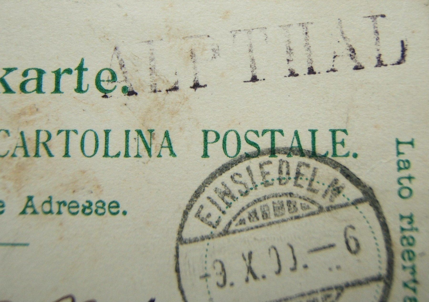 Tutti i francobolli: UPU PK MIT STABSTEMPEL "ALPTHAL" 1900 – Usato da Brunnen venduto da Nonne04 1