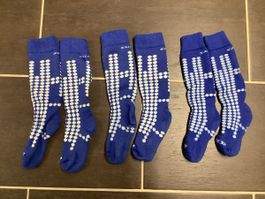 3 Paar Salomon Skisocken blau gemustert Grösse 31-34