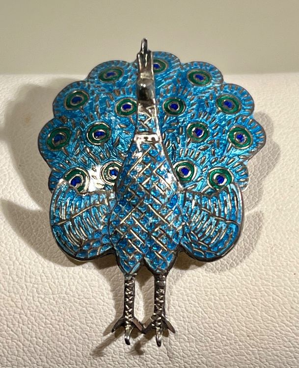 Broche Ancienne En Argent Avec Perle Turquoise – Bijou Vintage Fantaisie Femme – État Parfait