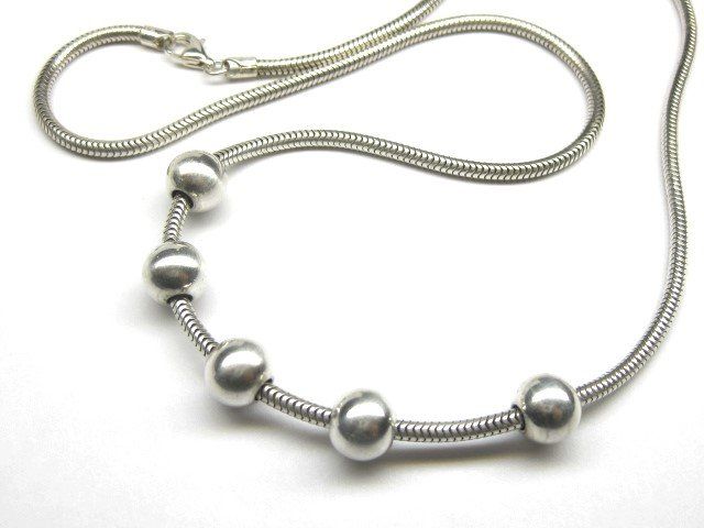 Ketten: Schlangenkette Kugeln Silber 925 + MP 46 cm – Gebraucht aus Ermatingen von Decovin 5