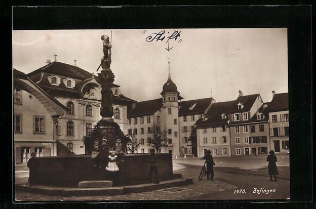 Cartoline postali: AK Zofingen, Brunnen am Stift – Usato da Berlin venduto da bartko-reher