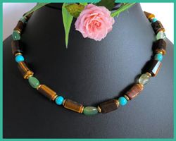 AUSVERKAUF KETTE EDELSTEINKETTE SCHIMMERNDER TIGERAUGE