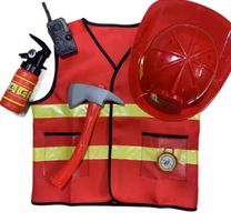 Feuerwehr Kostüm Set Kinder rot New