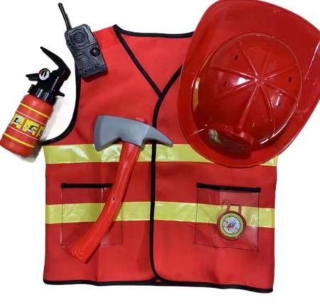 Feuerwehr Kostüm Set Kinder rot New
