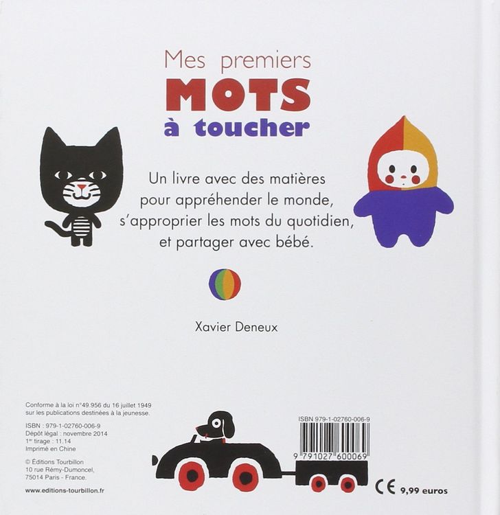 Mes premiers mots à toucher - Animaux - Éditions Tourbillon - Livres  Jeunesse