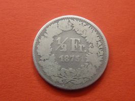 1/2 Fr.  1875  -  Ungereinigt  -