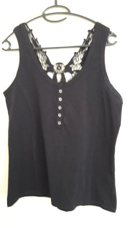 Débardeur noir dentelle EMP Black Premium, taille L