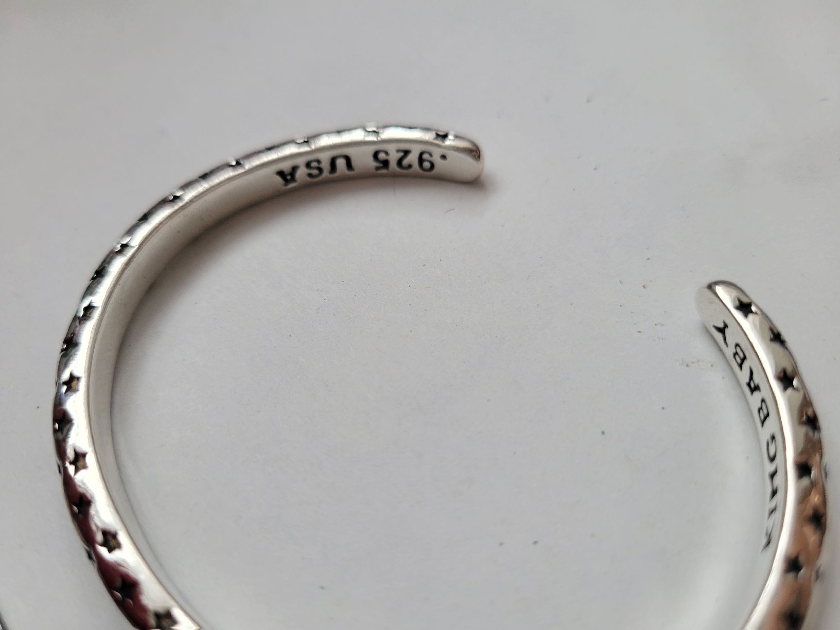 Bracelet jonc KING BABY en argent et étoiles – Style Rock (Neu (gemäss ...