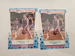 2x Chris Mullin 1989 Fleer Sticker All Stars