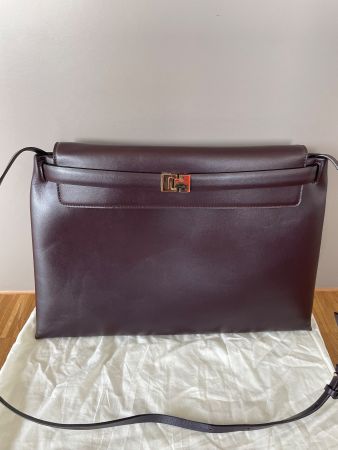Arket Damen Tasche Leder dunkelrot bordeaux