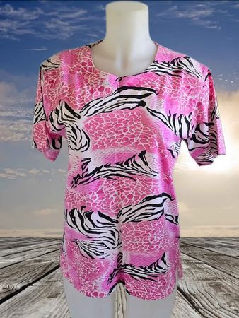 Pinkes Zebra Print Shirt Gr. 38/40
