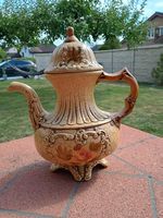 Italienische Vintage-Keramikkanne mit Blumenmuster