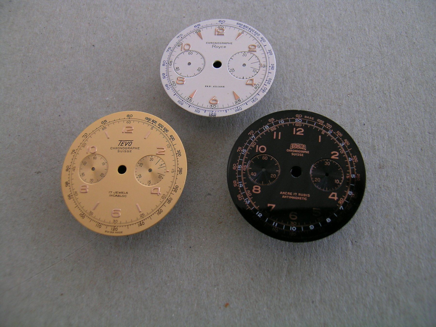 Montres: Landeron 148 oder 248 - 1 Zifferblatt – Neuf (Voir description) à Grenchen par esa-9162-9164 2