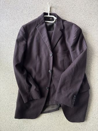 BOSS Anzug Hugo Boss Herren Gr. 50 dunkelgrau gestreift wie 