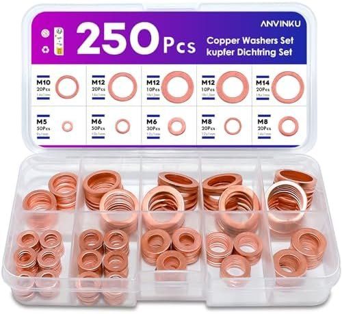 Sanitär: Kupferdichtringe Sortiment 250 Stück Unterlegscheiben M5 – Neu und originalverpackt aus Hundwil von pak_7zvn 1