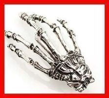Haarklammer Skeletthand SILBER Totenkopf Skull Haarring