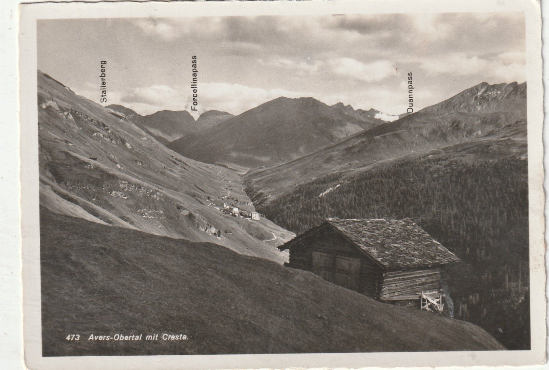 Ansichtskarten: Avers Obertal mit Cresta – Gebraucht aus Lumbrein von made02