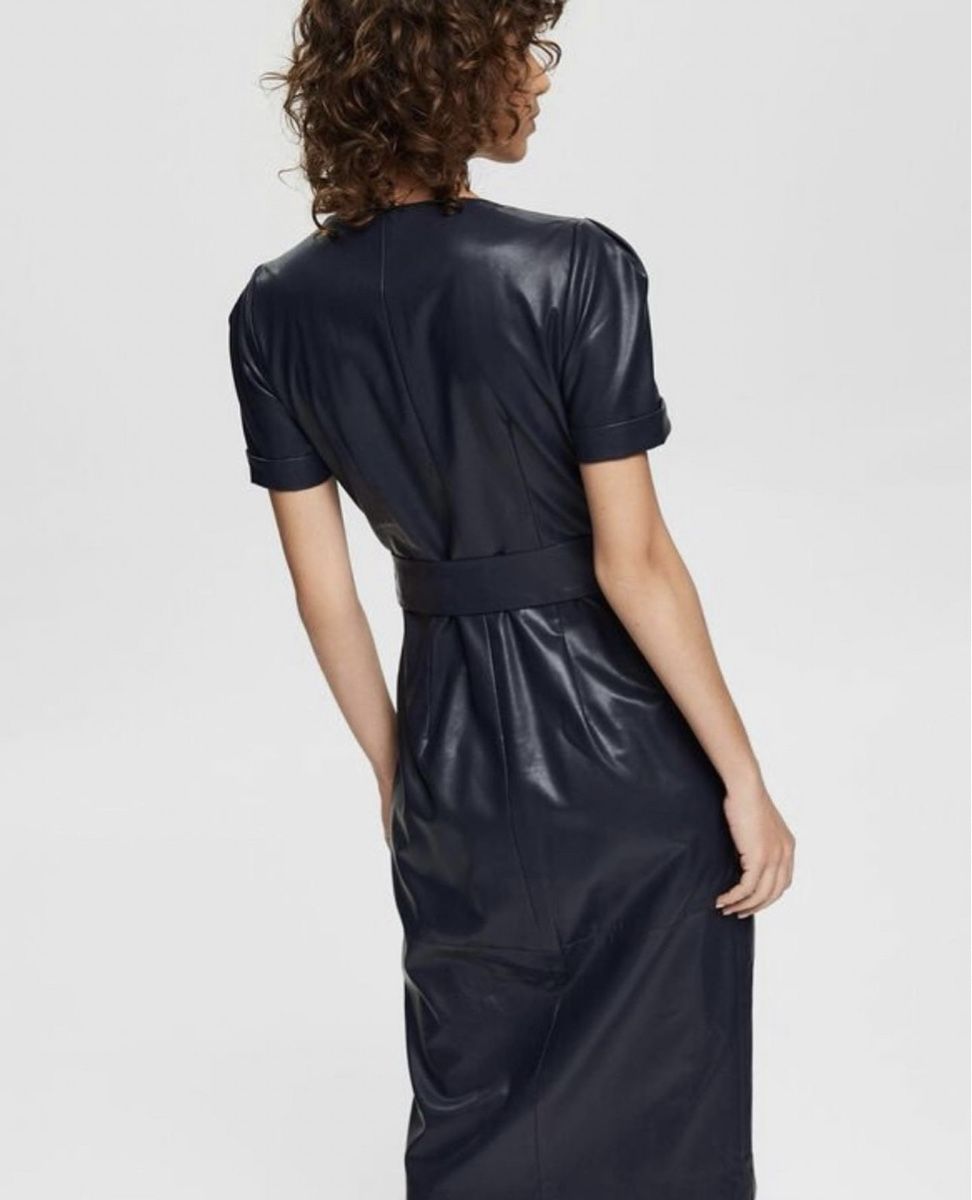 Esprit Vestiti: Kleid in Lederoptik - Navy – Nuovo e nell'imballaggio originale da Wittenbach venduto da bes_k8vr 2