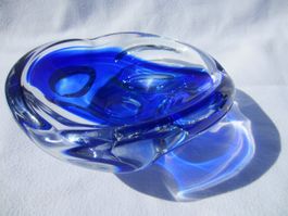 MURANO Schale blau massiv 15.5 x 5.5cm