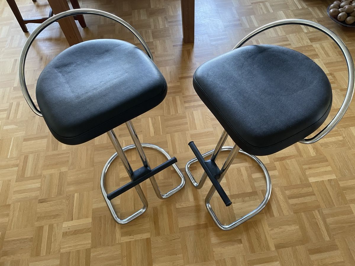 Interio Sgabelli: Zwei Barhocker. Chromstahl/Schwarz von Interio. – Usato da Basel venduto da Kamberly 4