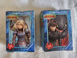 2 puzzles "Dragons"  54 pièces Harold et Astrid