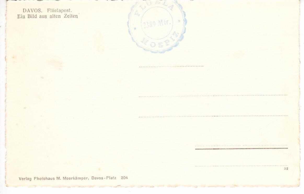Cartoline postali: Davos Flüelapost – Usato da Wolhusen venduto da Curver9 1