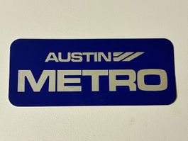 Austin Metro Sticker Blau mit Logo Sammlerstück