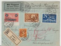 Luftpostbrief 1923 Zürich - München (Luzern)