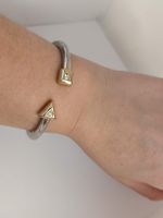 Armreif silber goldfarben mit Steinen mit beweglichen Teil