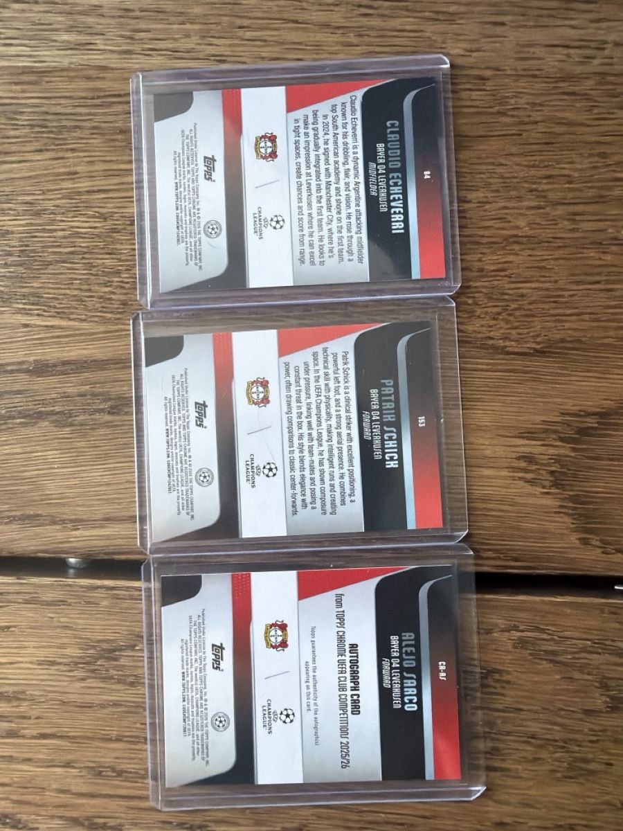 Topps Carte collezionabili: Bayer Leverkusen Numbered Auto Schick Sarco Echeverri – Usato da Praz (Vully) venduto da ShoreCards 1