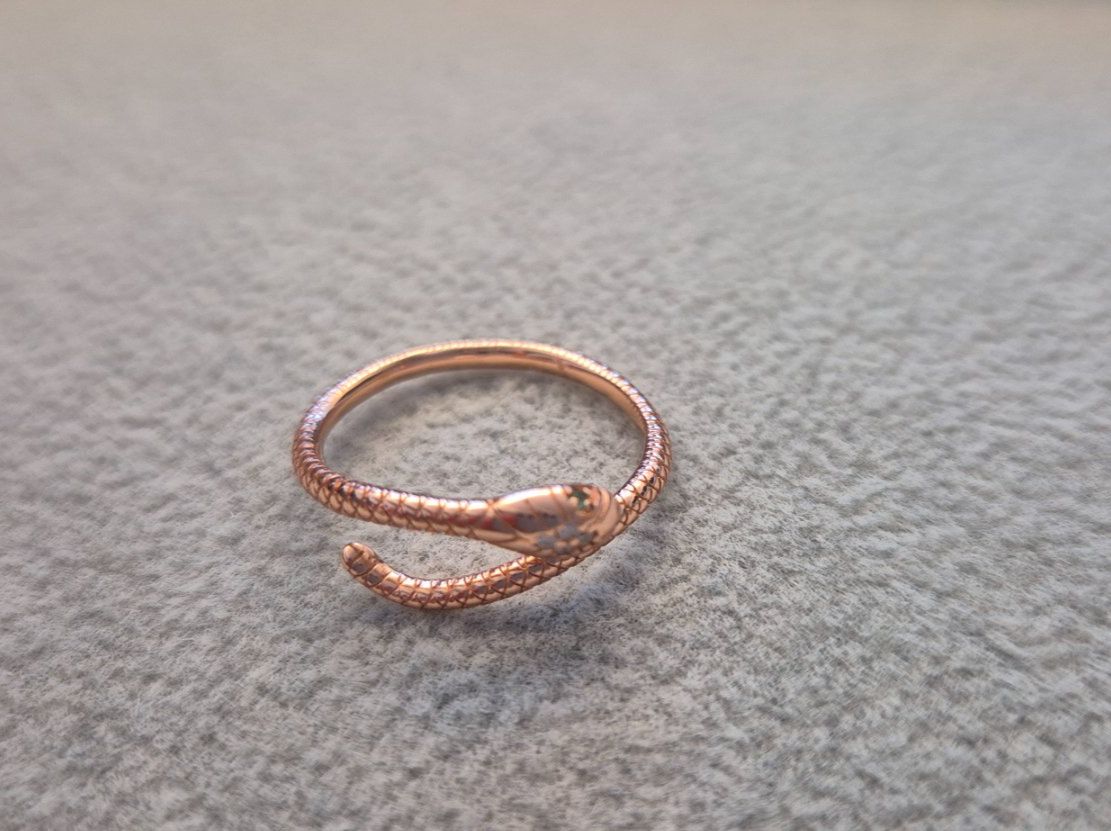 Ringe: Silberring Snake Gr.56 (verstellbar) rose – Neu und originalverpackt aus Rotkreuz von Carbone_Bijou-Shop 1
