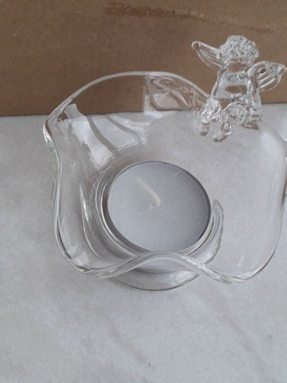 Portacandele: Burri Glas Kerzenhalter mit Engel – Nuovo e nell'imballaggio originale da Winistorf venduto da acreativ4 1
